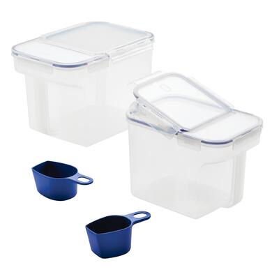 LocknLock Storage Food Storage Container and Scoop Set, 4-Piece, Clear