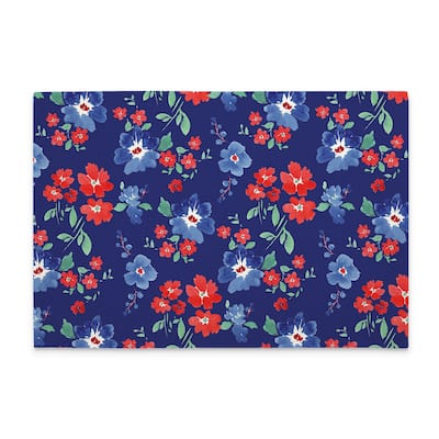 Freedom Flowers 4-Pack Poly-Cotton Blend Placemats Manufactured in The USA Machine Washable Dryer Safe