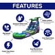 preview thumbnail 10 of 10, HeroKiddo 25 ft. Tropical Commercial Grade Inflatable Water Slide with Attached Pool, Kids Outdoor Fun Slide House, No Blower