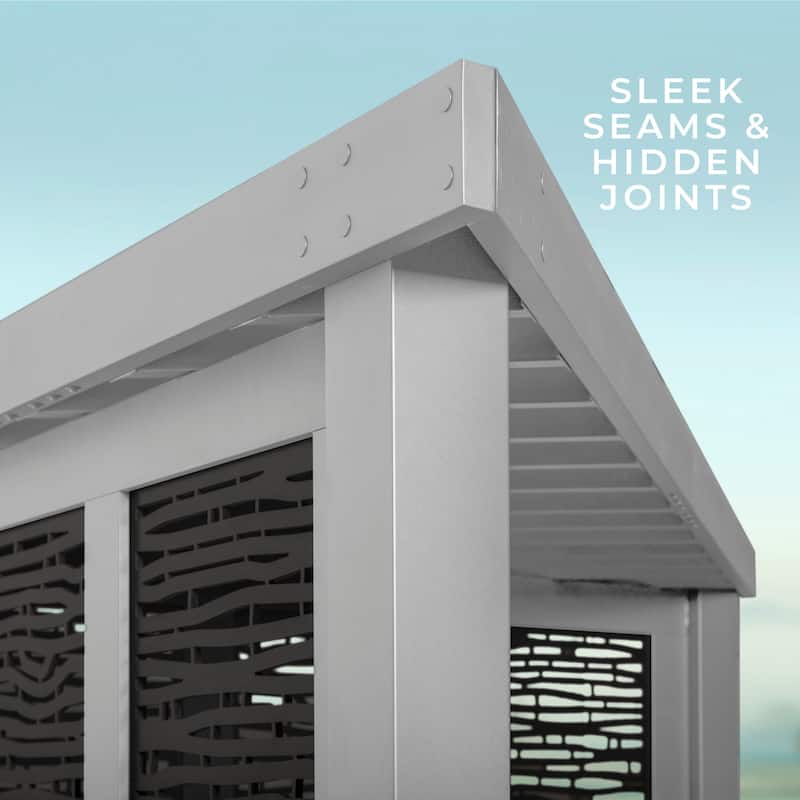 Backyard Discovery Ridgedale 12x8 Steel Cabana Corner Pergola, Seating