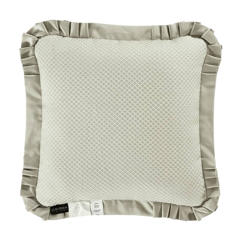 J. Queen New York Leonardo 20" Square Embellished Decorative Throw Pillow - Accent - Polyester - Celadon