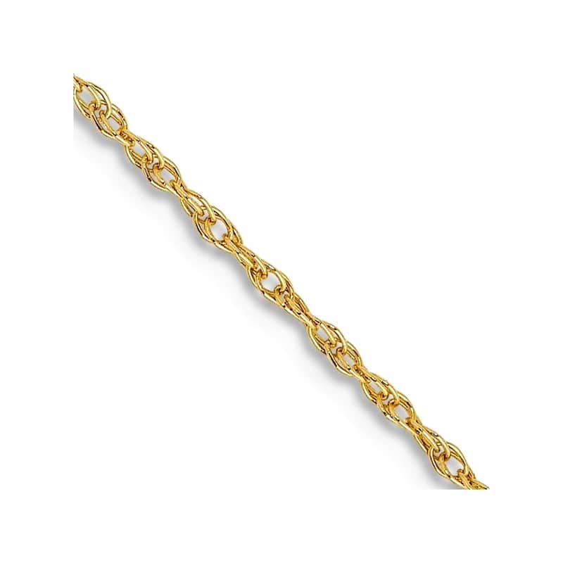 Curata 10k Yellow Gold 0.8mm Light Baby Rope Chain Necklace (Spring-ring) Options: 16 18 20 24