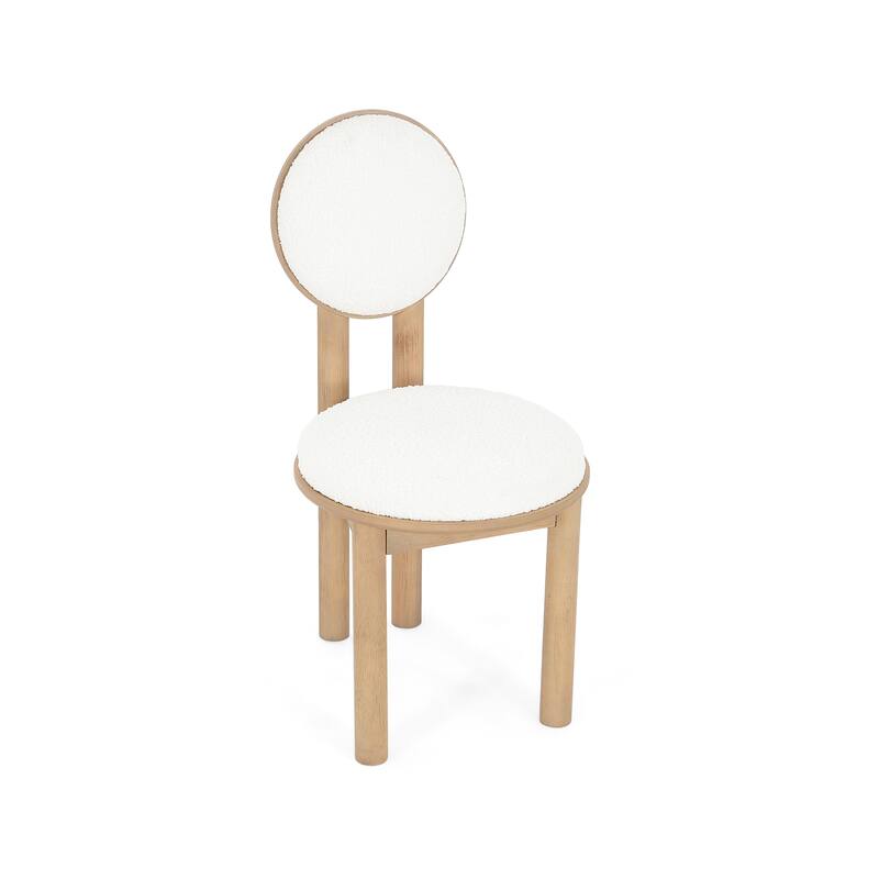 Set of 2 Fabric Dining Chairs, Wooden Frame Armless Side Chairs