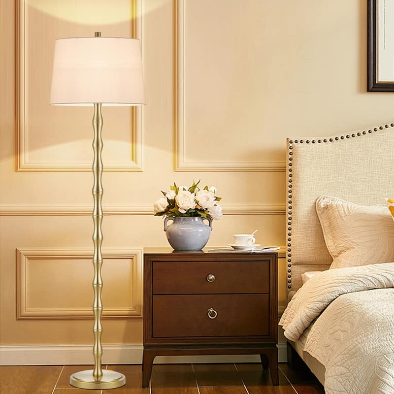 KAWOTI 61'' Floor Lamp with Fabric Drum Shade