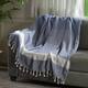 Zig Zag Pattern Cotton Woven Throw Ultra Soft Fringes Blanket Mothers 