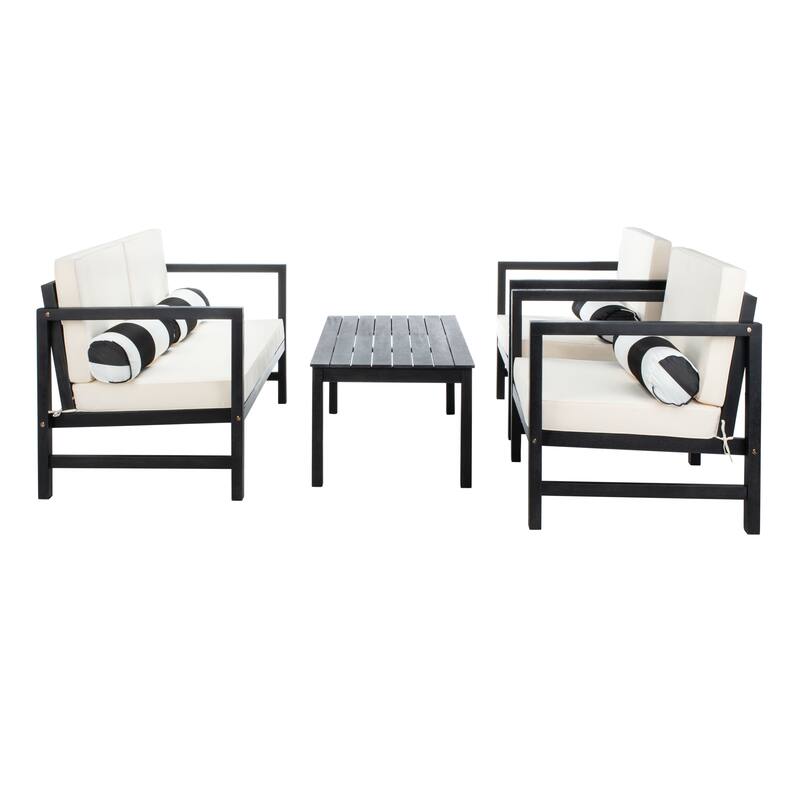 SAFAVIEH Outdoor Citlali 4-Piece Conversation Set with Accent Pillow - 50W x 29D x 29H