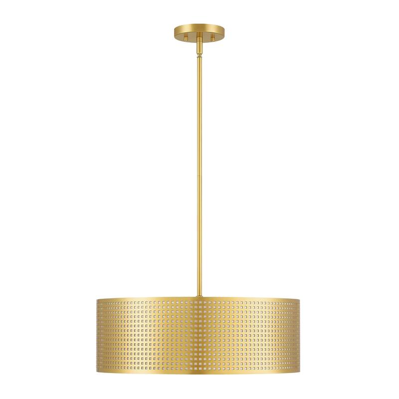 Murray 4-light drum Pendant chandelier with Gold frame - 20 in. W