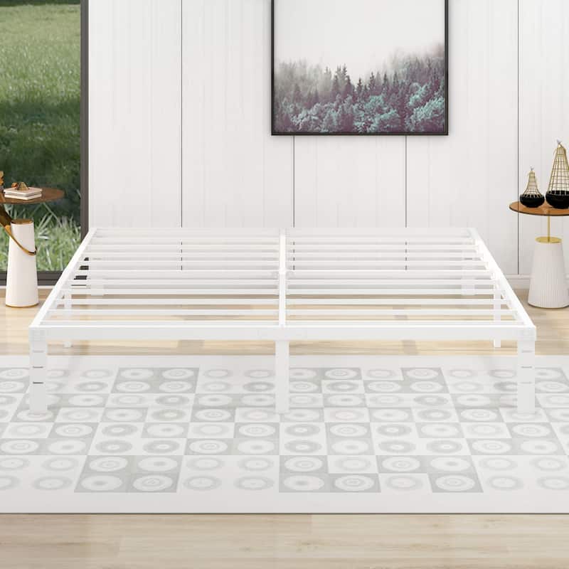 NNV 14" 3500 lbs Heavy Duty Bed Frame, Duty Steel Slat Metal Bed Frame