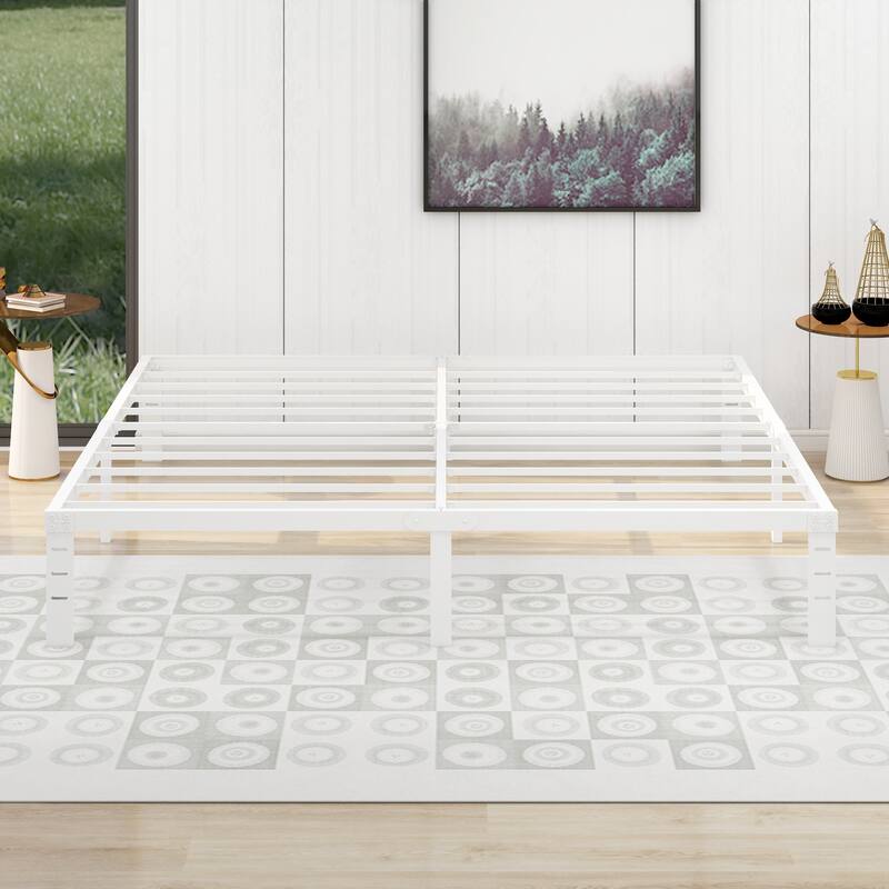 NNV 14" 3500 lbs Heavy Duty Bed Frame, Duty Steel Slat Metal Bed Frame