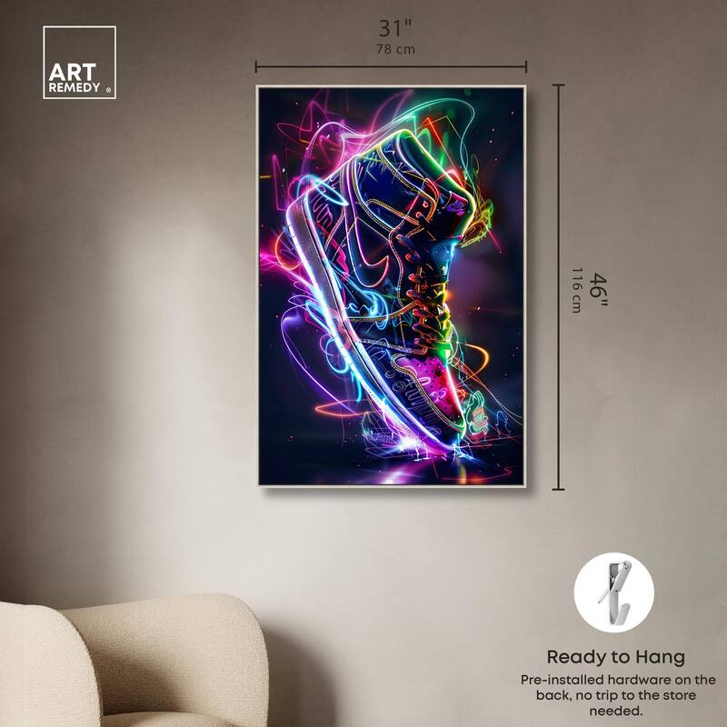 Bright Lights Sneaker Canvas by Art Remedy