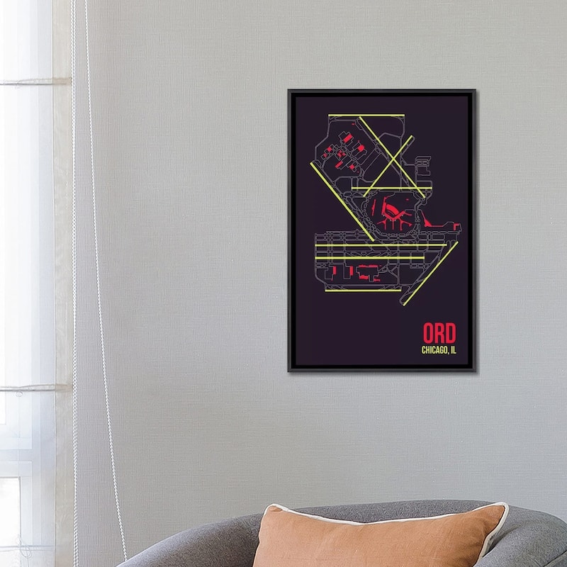 iCanvas "Chicago (O'Hare)" by 08 Left Framed