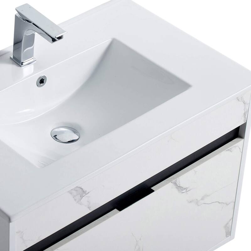 Fine Fixtures - Wall Mount Bathroom Vanity And Sink, Knob Free Design - Alpine Collection -