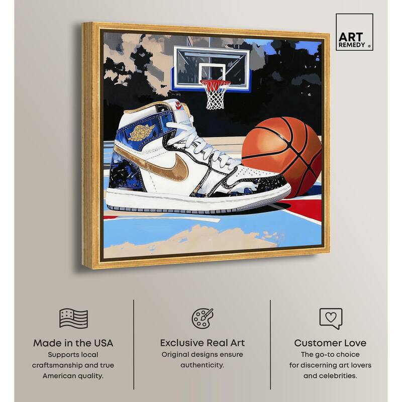 Basketball Court Blues Canvas by Art Remedy