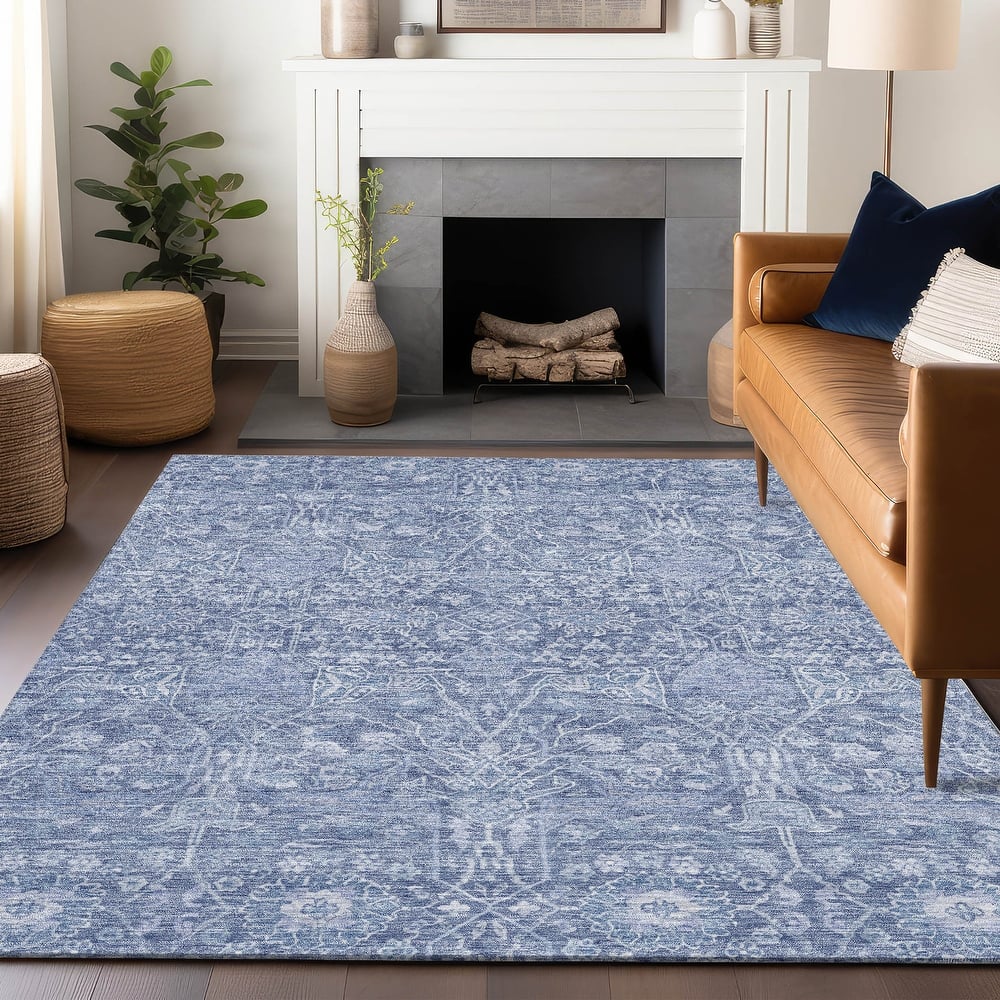 Machine Washable Indoor/ Outdoor Vintage Boho Chantille Rug