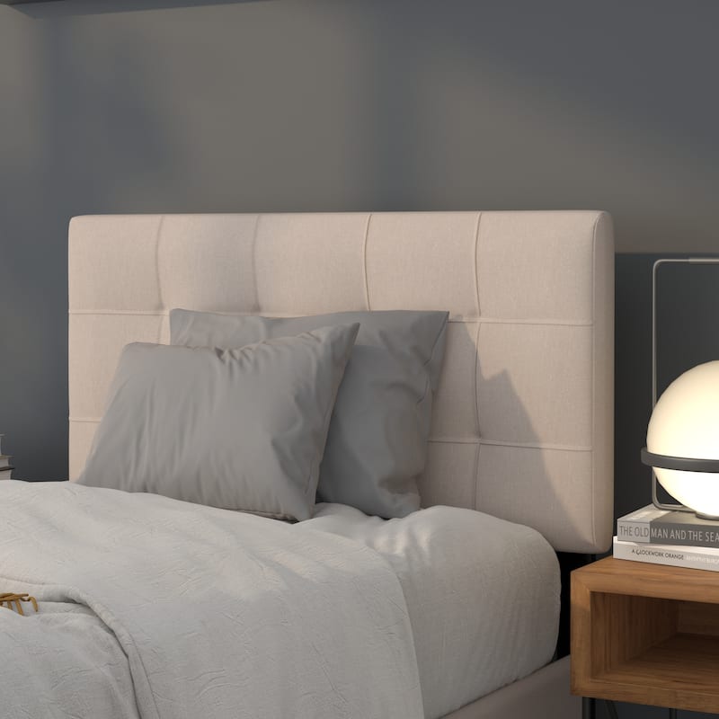 Quilted Tufted Upholstered Headboard - Beige - Twin