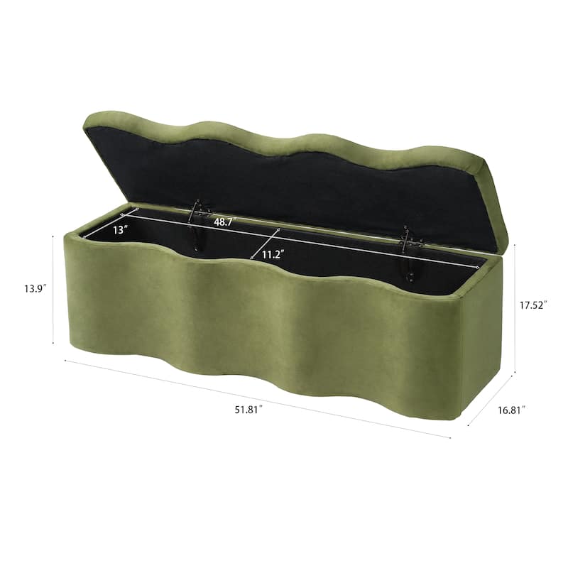 Christopher Knight Home - Curve Modern Upholstered Storage Ottoman with Curved Wave Design