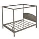 preview thumbnail 12 of 27, King /Queen Size Canopy Platform Bed with Headboard and Support Legs, Grey/Brown