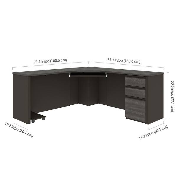 Shop Black Friday Deals On Bestar Prestige 3 Drawer Corner Desk On Sale Overstock 11877849