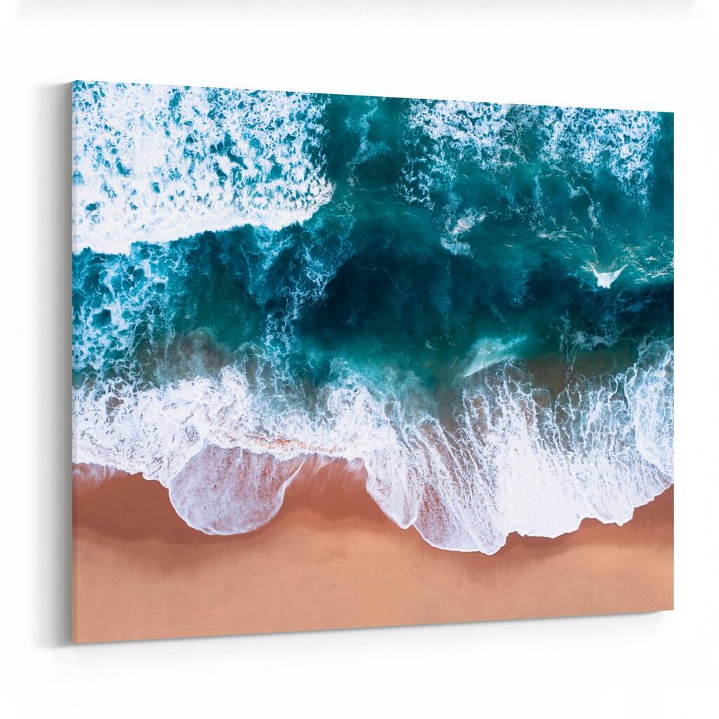 Aerial Beach Coastal Landscape Minimal Canvas Wall Art Print