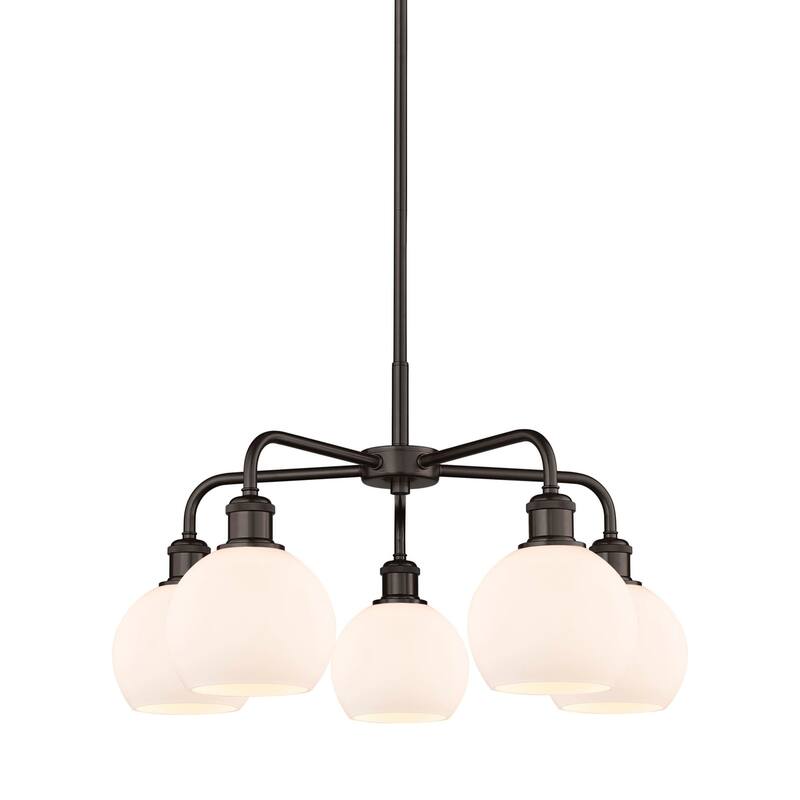 Innovations Lighting 516-5CR-15-24 Athens Chandelier Athens 5 Light - Oil Rubbed Bronze / Matte White
