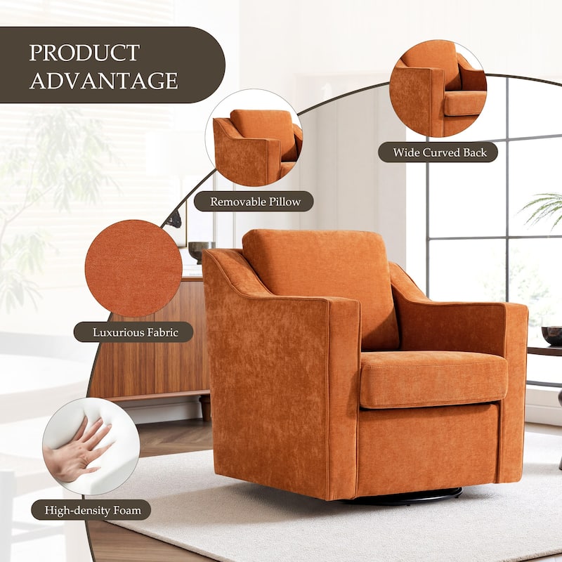 Modern 30.5" W Swivel Armchair Accent chair