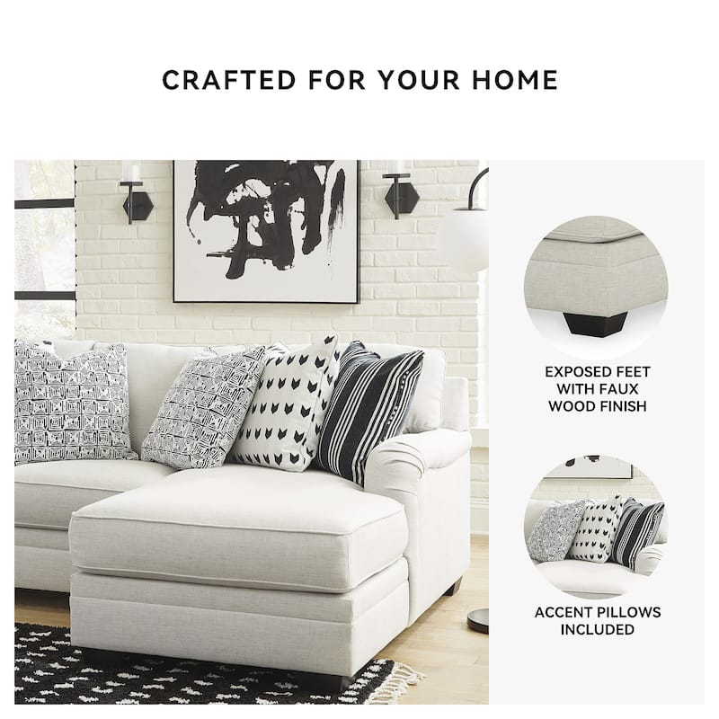 Signature Design by Ashley Huntsworth Dove Gray 2-Piece Sectional with Chaise - 95"W x 66"D x 38"H