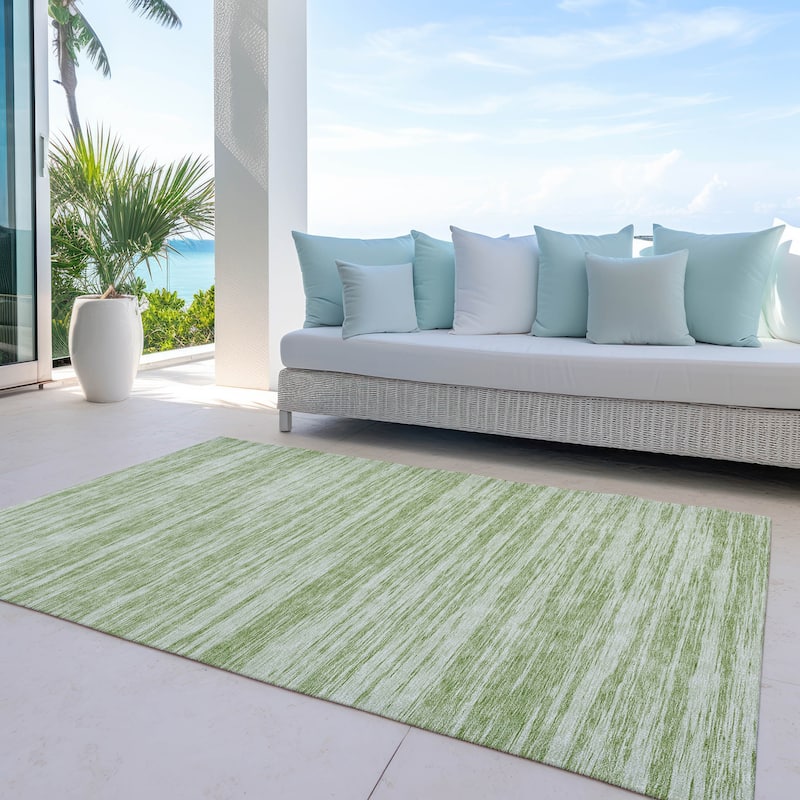 Machine Washable Indoor/ Outdoor Casual Ombre Chantille Rug - Aloe - 10' x 14'