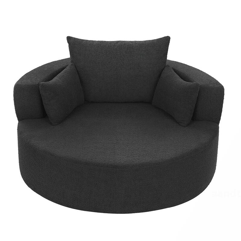 Swivel Barrel Chair with 3 Pillows