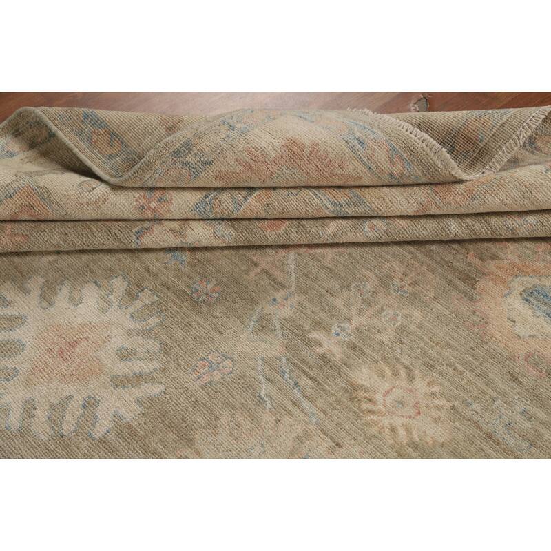 Vegetable Dye Oushak Turkish Rug Hand-Knotted Wool Carpet - 8'1"x 10'0"
