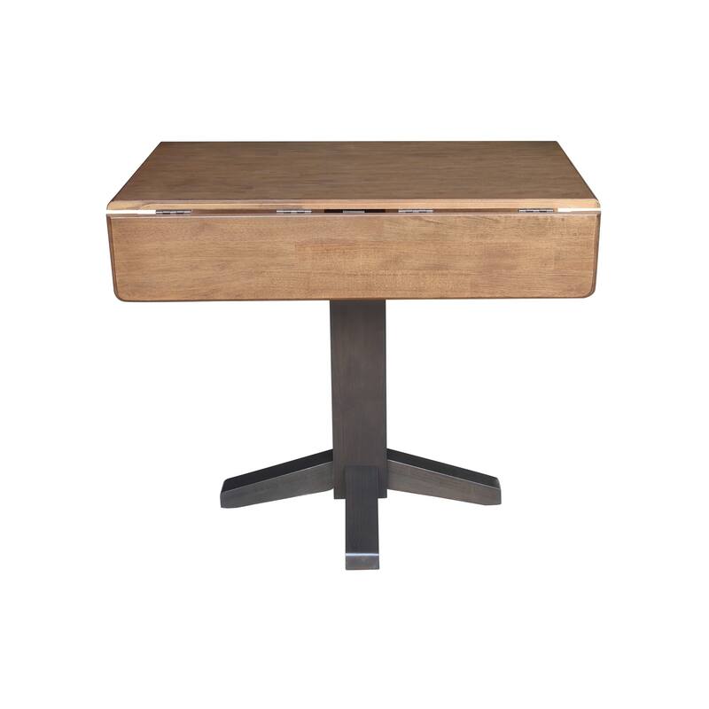 36 in. Solid Wood Square Dual Drop Leaf Dining Table