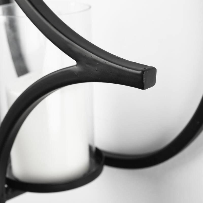 Lyra I Black Wall Candle Holder - 14.0L x 14.0W x 5.8H