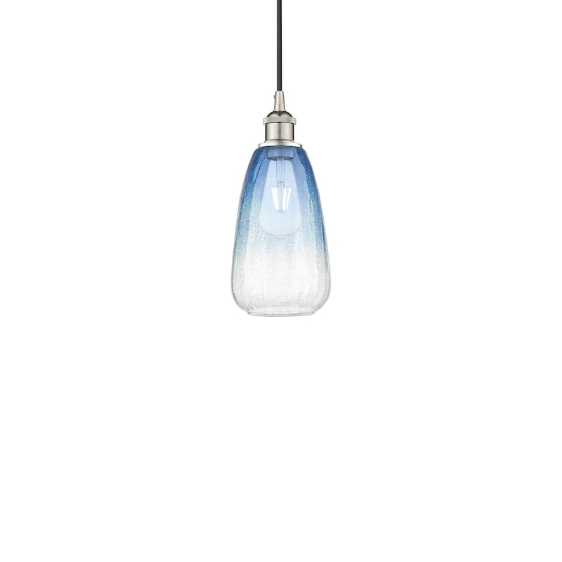 Innovations Lighting 616-1P-13-6 Brookhaven Almond Pendant Brookhaven - Polished Nickel / Sapphire Blue