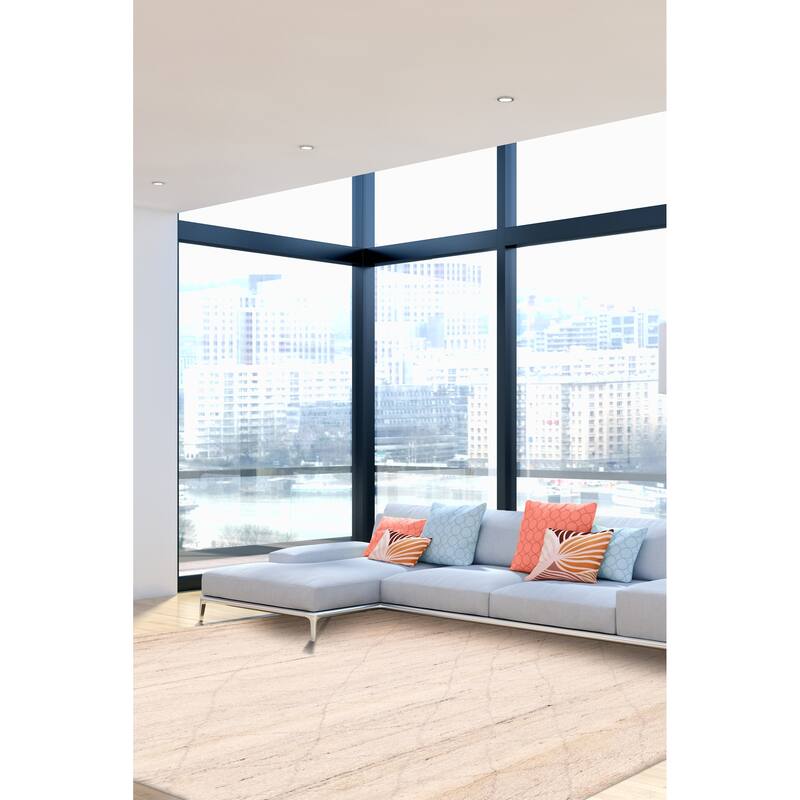 ECARPETGALLERY Hand-knotted Tangier Light Grey Wool Rug - 8'0 x 9'10