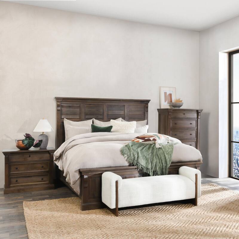 Classic Home Adelaide Three-Drawer Nightstand in Cocoa Brown