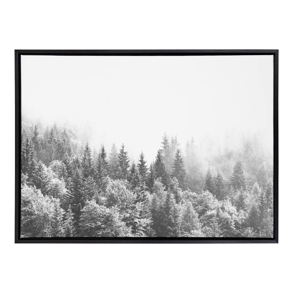 Kate and Laurel Sylvie Fog Framed Canvas by The Creative Bunch Studio