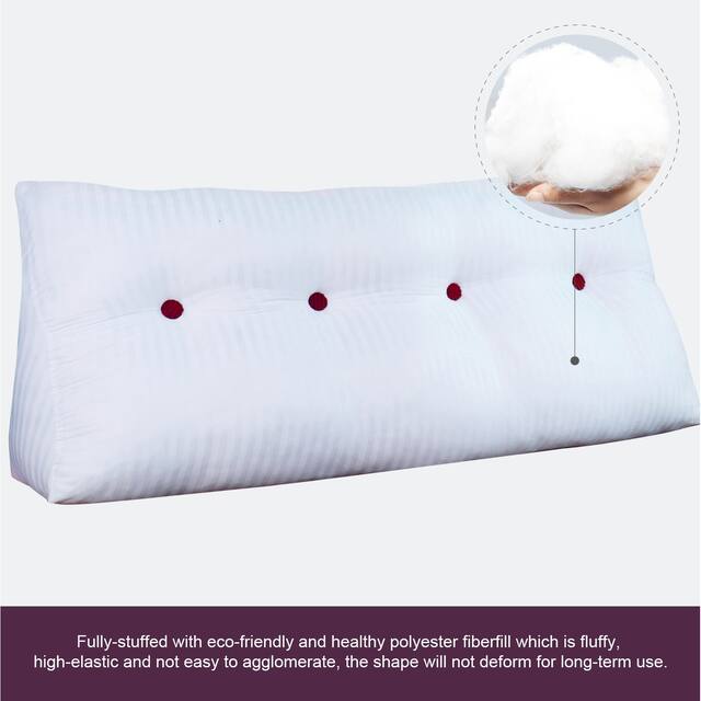 WOWMAX Large Reading Wedge Headboard Pillow for Bed Rest Back Support