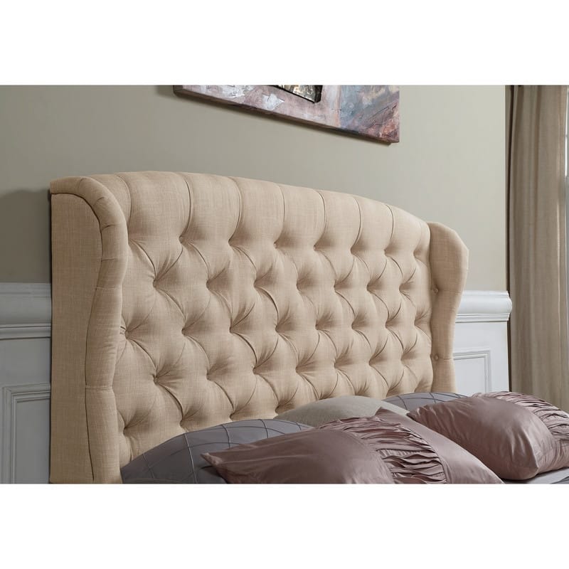 Kimberley Tufted Upholstered Wingback Bed Set, Queen Size