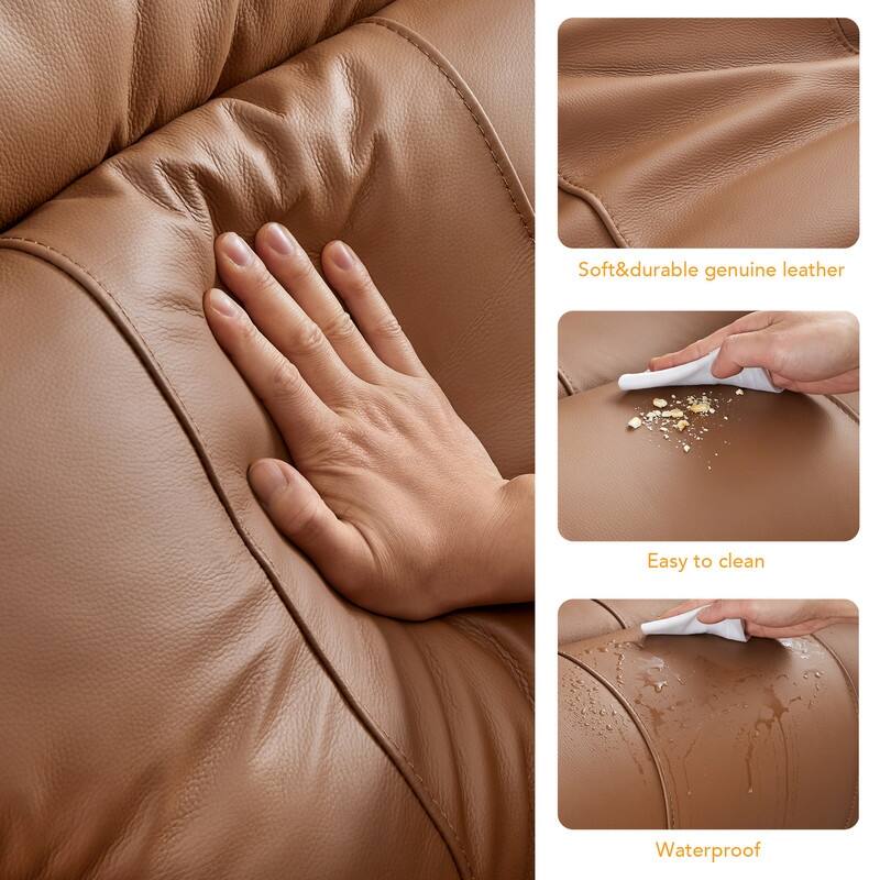 Spruce & Spring Gavin Power Genuine Leather Recliner Chair Zero-Gravity Recliner