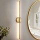 preview thumbnail 64 of 119, 1-Light Black/ Gold/ Nickel Modern Long Linear Strip Wall Sconce Dimmable LED Bathroom Vanity Light
