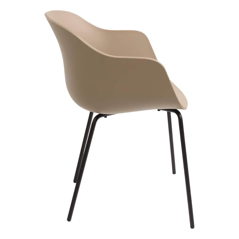 Furnish Theory Curve-K ML Indoor/Outdoor Dining Armchairs Arm Chairs w Polypropylene Shell & Powder-Coated Steel Legs (Set of 2)