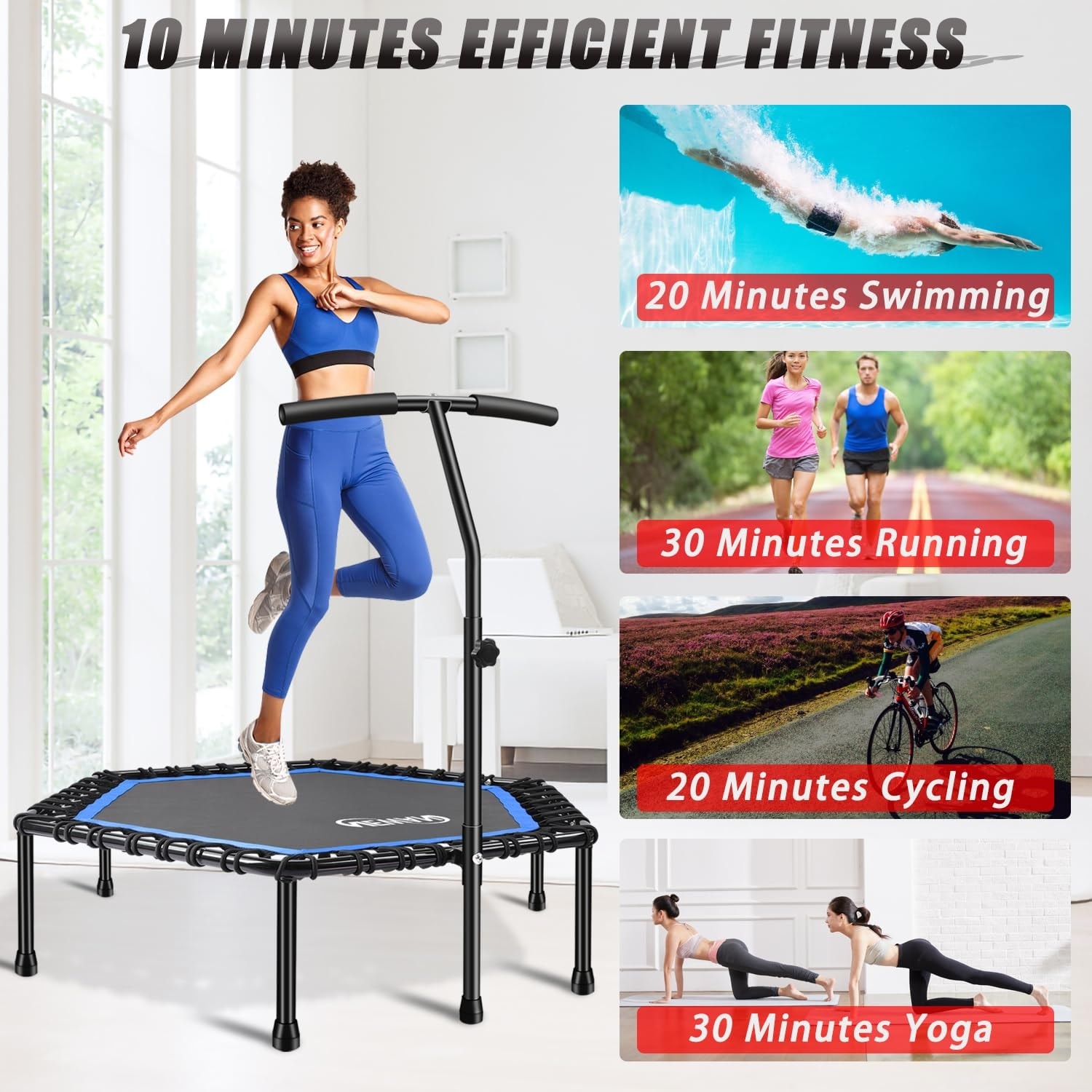 Bungee Trampette For Adults Onetwofit 51 Handlebar ONETWOFIT 51