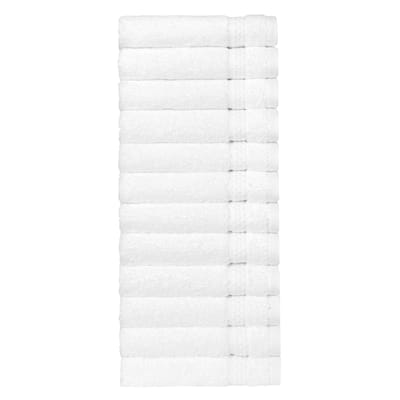 Authentic Hotel and Spa 100% Aeagean Long Staple Turkish Cotton, STARLIGHT Terry Washcloths (Set of 12)