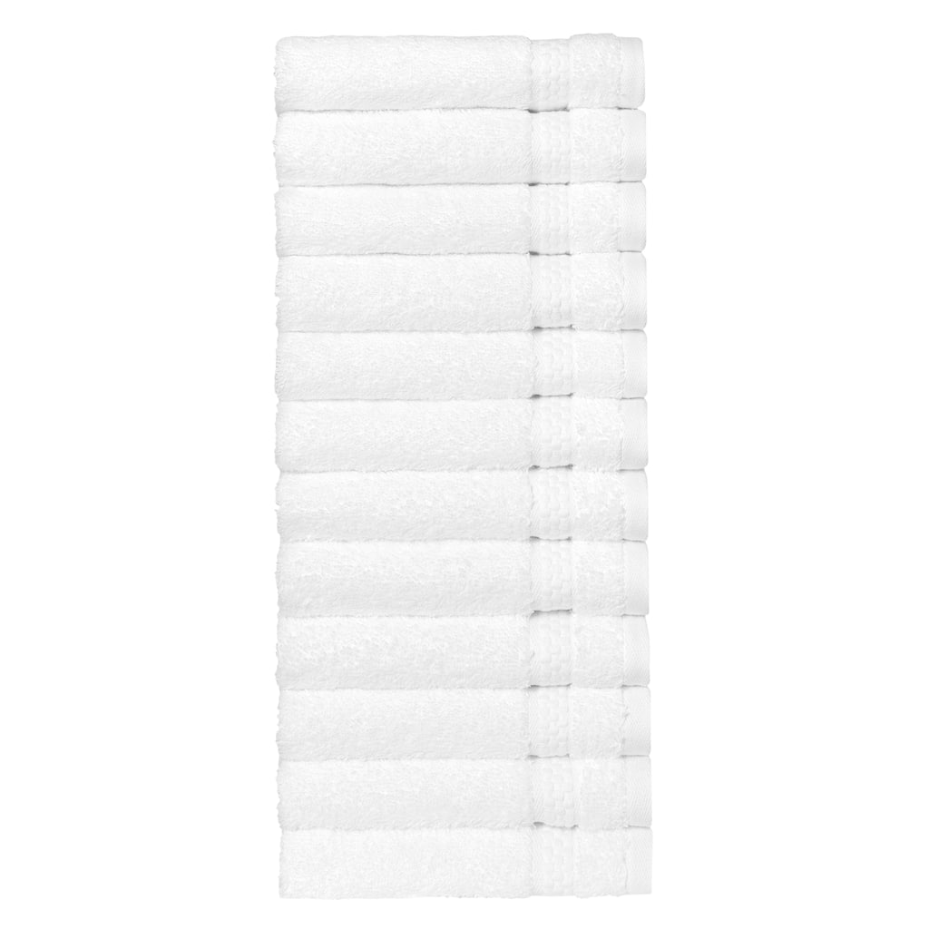 Authentic Hotel and Spa 100% Aeagean Long Staple Turkish Cotton, STARLIGHT Terry Washcloths (Set of 12)