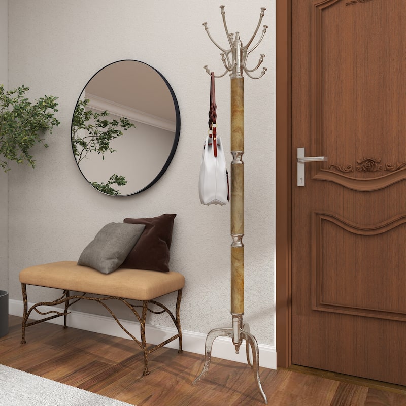 Silver or Gold Aluminum Traditional Coat Rack