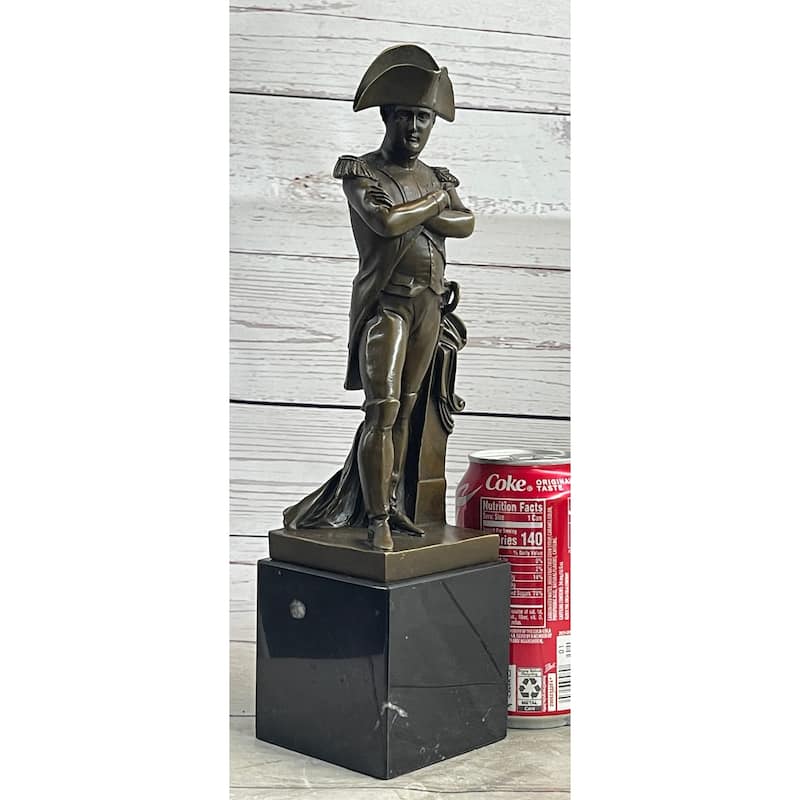 Napoleon Bonaparte Bronze Metal Statue Sculpture On Marble Base