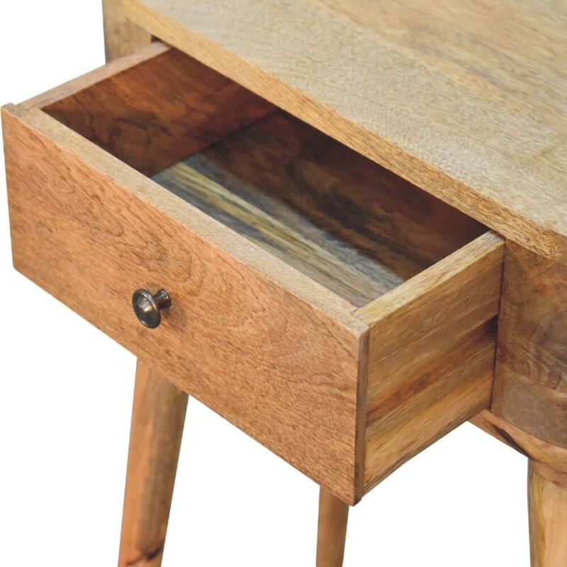 Artisan Furniture Solid Wood Mini Albion Oak-ish Console, Brown with One Drawer