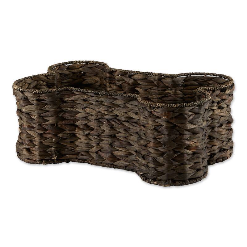 Bone Dry White Wash Hyacinth Bone Pet Basket Large 24x15x9