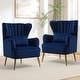 preview thumbnail 7 of 65, HOMYKA Modern Wingback Arm Chair Upholstered Accent Chair Set of 2 Royal Blue