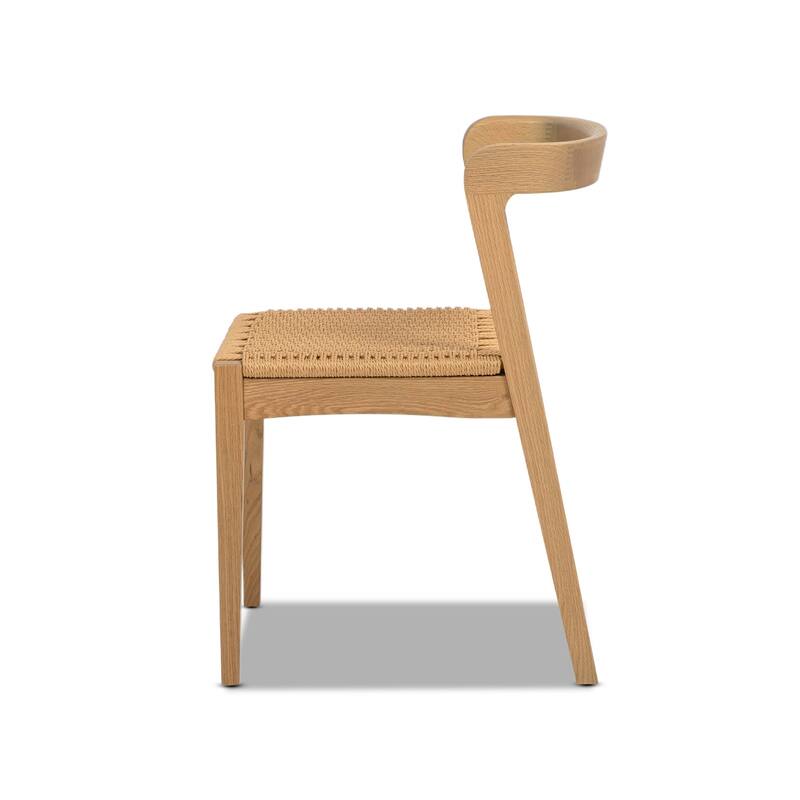 Jennifer Taylor Home Capri Woven Seat Oak Wood Dining Chair