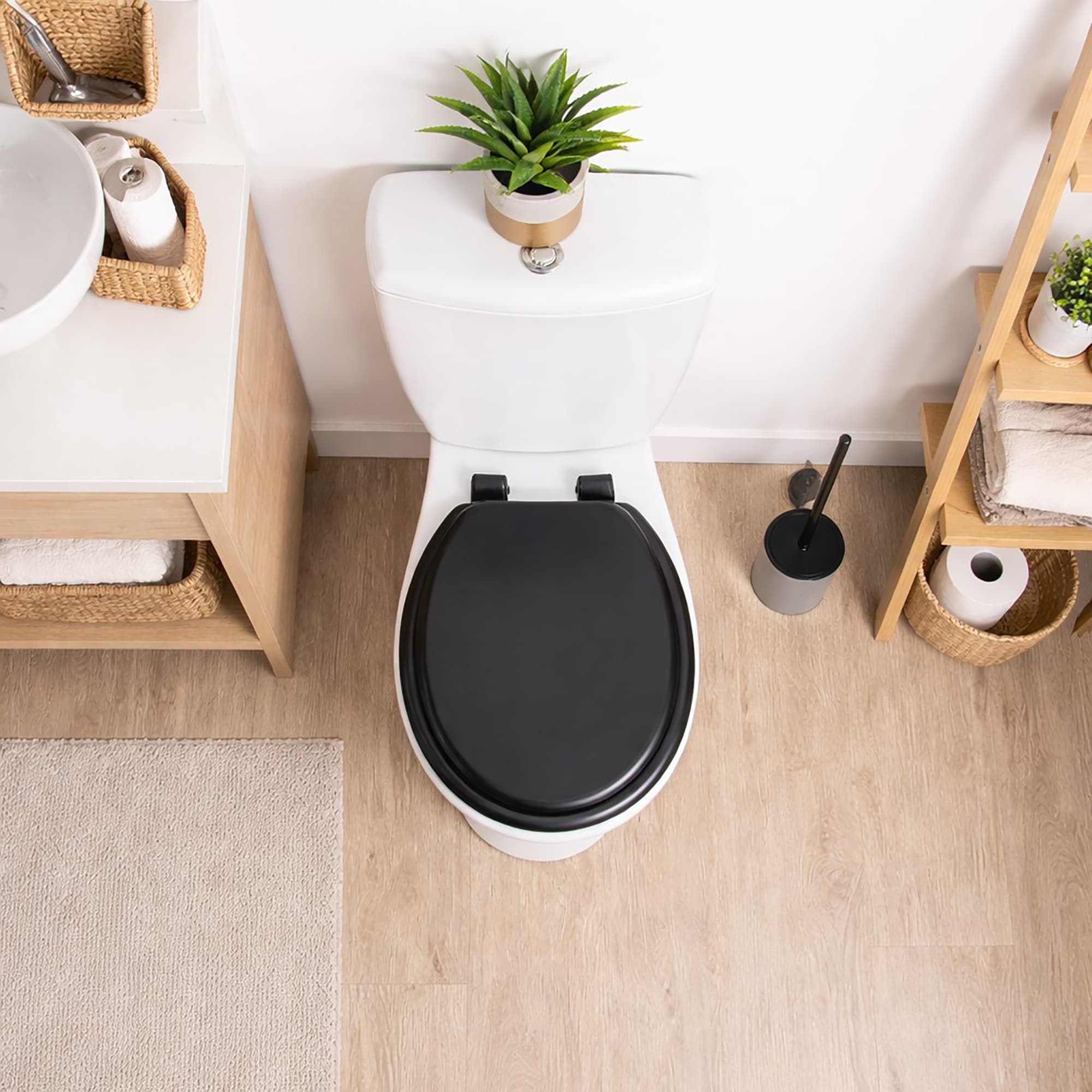 Round Molded Wood Toilet Seat 17 Inches